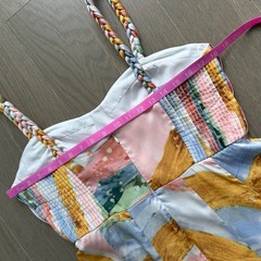 HUTCH Shyla Twist Strap Pastel Pink Yellow Dress Maxi Braided Strap – Size 10