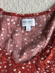 True Craft Burnt Orange Floral Tiered Dress