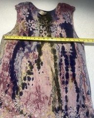 India Boutique Tie Dye Rayon Sleeveless Bohemian Hippie Dress Embroidered OS