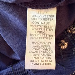 Chérie LA Navy Embroidered Sequin Tulle Dress L