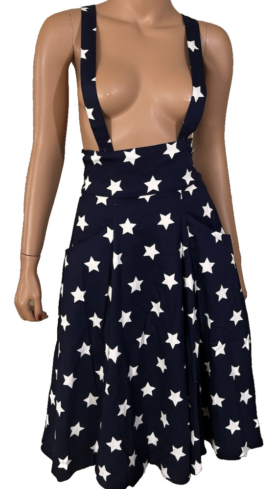 NWT Collectif London Star Print Swing Dress XS Rocklabilly Pinup 4th Of July