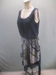 AB Studio Size L Womens Multicolor Sleeveless Round Neck Asymmetric Dress 804