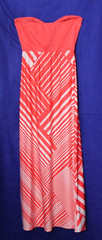 BAILEY GIRL MAXI DRESS ladies size M orange white stripe strapless empire waist