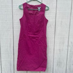 JG Hook Linen Blend Dress Sleeveless Casual Career sleeveless Fuchsia 4P summer