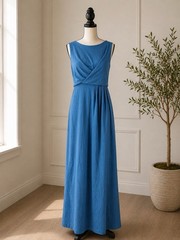 Peruvian Connection Teal Blue Crossover Maxi Dress Soft Peru Pima Cotton Size L