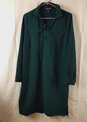 Johnston & Murphy Womens Medium Green Long Sleeved Pullover Polyester Dress