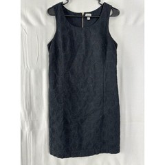 Hatley Size 6 Black Shift Dress Sleeveless Zip Mini Textured Cotton Charm