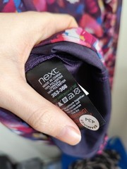 Next purple digital print chiffon drape one shoulder cocktail dress 8 10 new