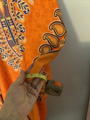 Gypsie Blu One-of-a-kind Bright Print Caftan Loungewear One Size Oranges Blues