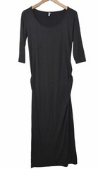 Mother Bee Maternity Dress Womens S Black Maxi Ruched Bodycon Pullover Stretch