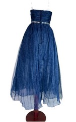 Light In The Box Sz S Blue Strapless Prom Evening Bridesmaid Dress Crystal Belt