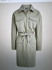 J. Crew Cinched-waist Utility Dress Stretch Chino, Iced Pine Green, Size 6 NWT