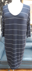Masai Woman&rsquo;s Jersey Navy Stripe Tunic Dress Long Sleeve Size 10-12 Smart Casual