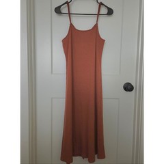 NWT. Altar&rsquo;d State Rust Brown Ribbed Button-Front Midi Dress. Size M. #SW