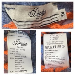 Devotion Twins Embroidered Orange Chambray Blue Embroidered Mini Dress XS