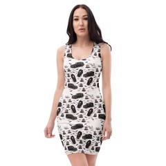 Rockabilly Hearse Coffin Bodycon Dress Retro Gothic Horror Alt Fashion Dark Gift