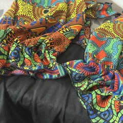 Cold Back Long Sleeve Ruffle Sheer Lined Dress Colorful Boho NO SIZE TAG
