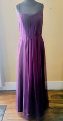 bari jay Classic Cocktail ruffle top dress women Size 14 Purple Eggplant Color