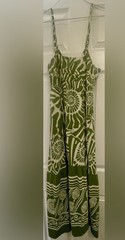 Sofia Jeans by Sofia Vergara Tie Front Cutout Tropical Maxi Dress Green Size M