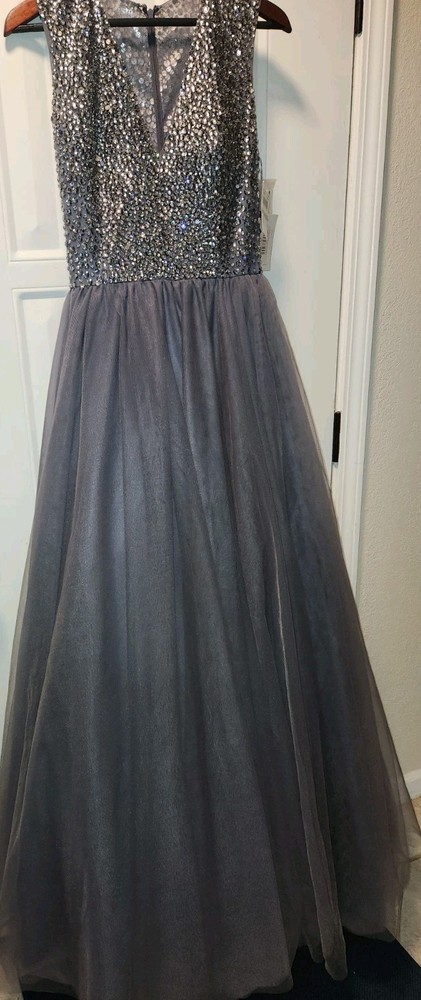 NWT Glamour -Terani Couture A-line Sparkling Layered Skirt Gorgeous Evening Gown