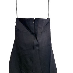 Forever 21 Black Open Back Halter Mini Dress Neck Sheath Slits Formal Party Sz M