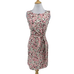 Diane Von Furstenberg Dress Women 4 Multi Silk Blend Floral Waist Tie Bateau
