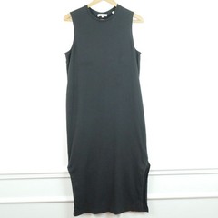 Vince Medium Maxi Dress Black Pima Cotton Capsule Sleeveless Minimal Modern