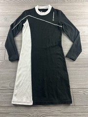 PUMA Black Fitted Long Sleeve Color Block Athletic Dress Size Small Long Sleeve