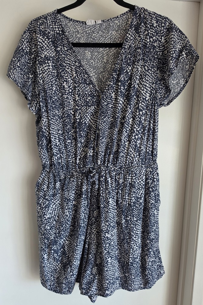 Gap Women Mini Dress M Navy White Short Sleeve Breathable Lightweight Casual