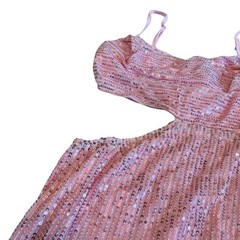 Just Quella Pink Sequin Mini Dress Cutout Spaghetti Strap Cocktail Small NWT