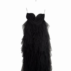Faeriesty Sheer Mesh Bodice Contrast Layered Mesh Hem Dress 1XL $120