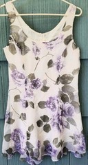 Purple Floral Tank Dress Fit Flare Lined Sleeveless Junoirs Size Small