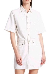 Rag & Bone Denim All In One Shirt Dress Womens Medium Cotton Ivory Mini Utility