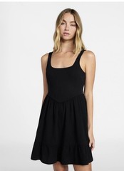 New Fisherman Mixed Media Mini Dress Womens Medium Black Tank Preppy Sexy Chic