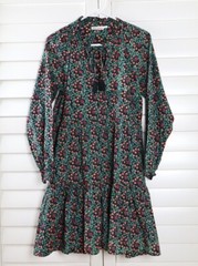 ROLLER RABBIT Roberta $178 Ruffle Metallic Clip Dot Star Print Dress Size Small