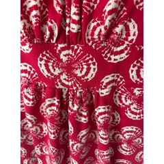 Lands End Red White Shell Print Sleeveless V-Neck Fit & Flare Dress Womens XL 18