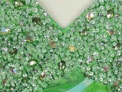 CASSANDRA STONE Women&rsquo;s 8 Green sequin & beaded formal dress pageant prom gown