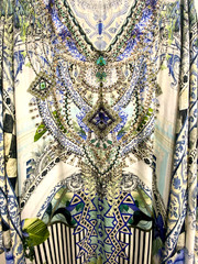 CAMILLA SWEET ESCAPE SPLIT FRONT & SLEEVE KAFTAN SILK CRYSTALS ONE SZ