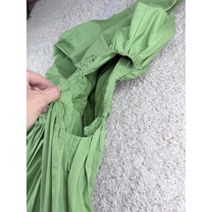 Abercrombie & Fitch Maxi Dress Womens M Green Good One Shoulder Ruched Cutout