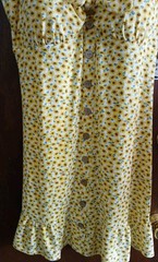 No Boundaries Sunflower Dress Xlg (15-17) Yellow Milkmaid 90s Babydoll Front Tye