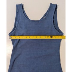 Roxy Blue Textured Knit Crossover Back Cutout Mini Tank Dress Womens Large
