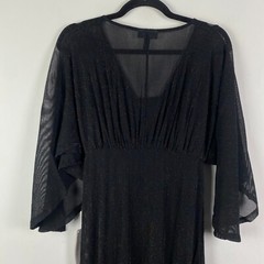 ModCloth Dress M Promised You Heaven Mesh Midi Shimmer Mesh Batwing Sleeves