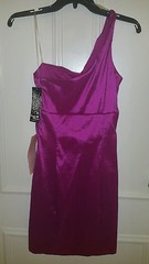 Sequin Hearts Raspberry One Shoulder Cocktail Dress Size 3 NWT
