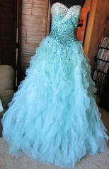 Vtg MORI LEE by Marilyn Gardner Sea Glass Gown Dress Quinceañera Prom SZ 4