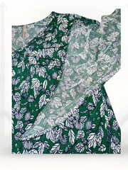 Gilli Dress Green Leaves Floral Size 3x Tied Sleeves Summer Beach Casual Dress