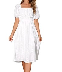 NWT Seta T Women’s White Eyelet A-line Dress / Medium