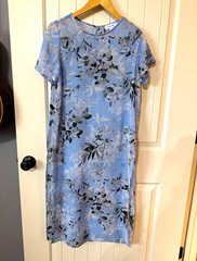 Calvin Klein Light Blue Floral Sheer Side Slit Tunic Swim Cover Up Dress Small