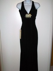 Cache Maxi Dress–NWT $218–Size 2–Halter–Built-in-Bra–Rhinestones