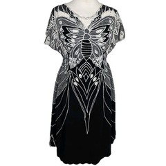 Sugarhill Boutique Butterfly Embroidered Lace Dress Boho Festival Gothic UK 12
