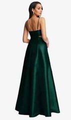 Alfred Sung Evergreen Cutout Satin Side Slit Gown Dress Size 10 $261 D840